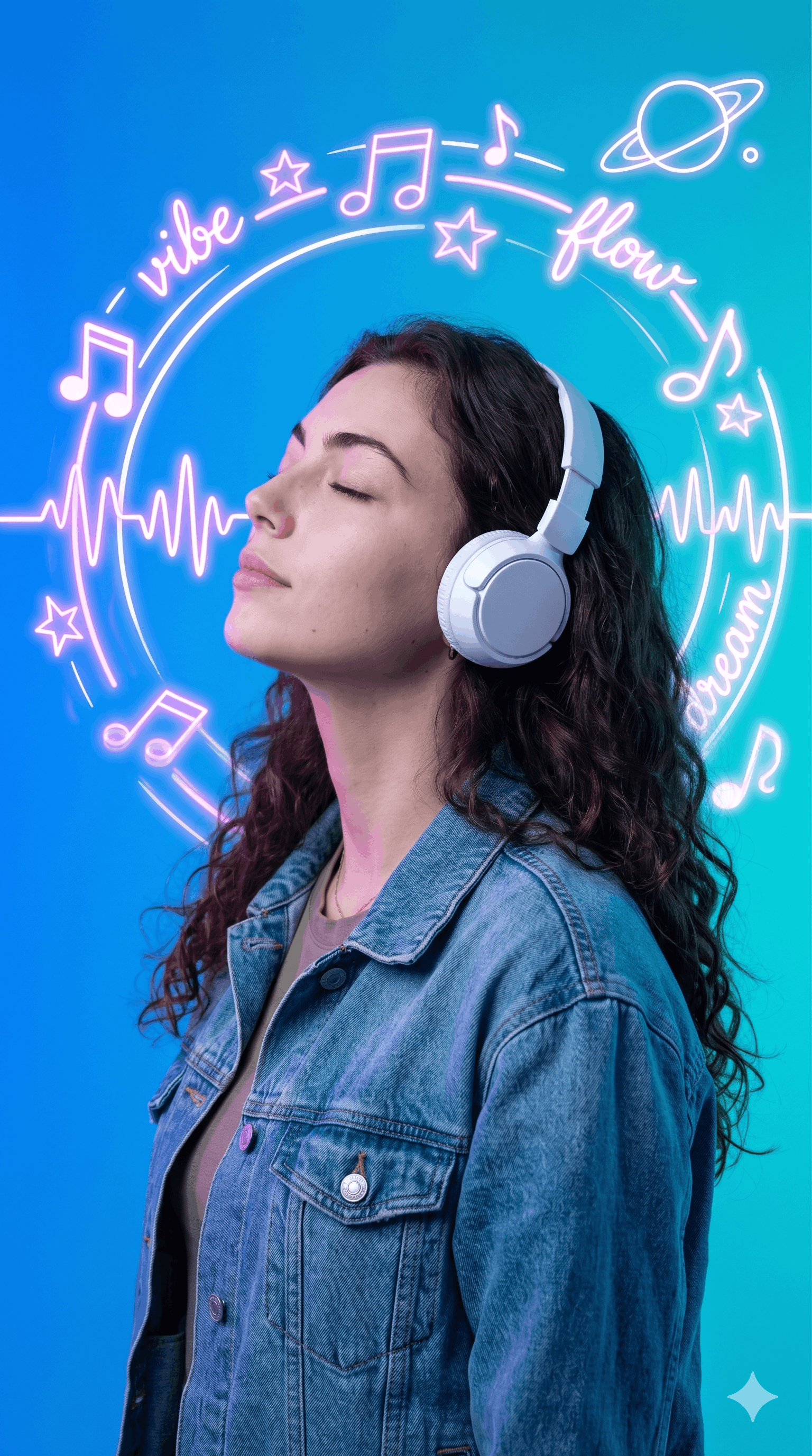 Futuristic Neon Audio Portrait