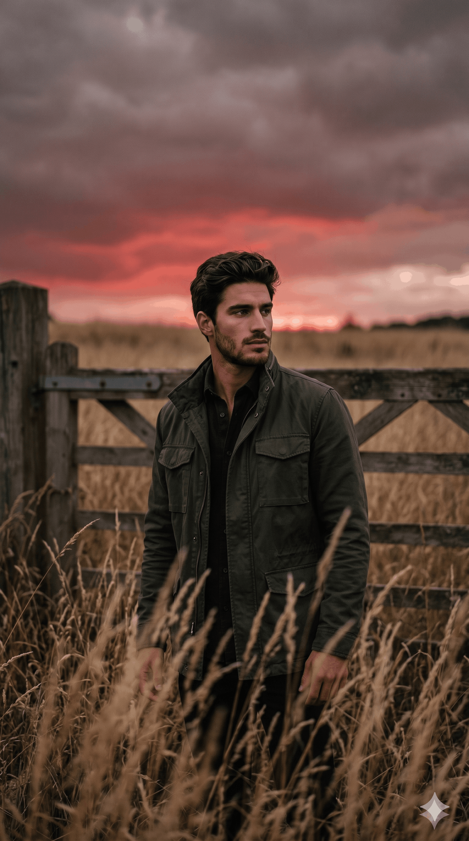 Somber Sunset Field Portrait