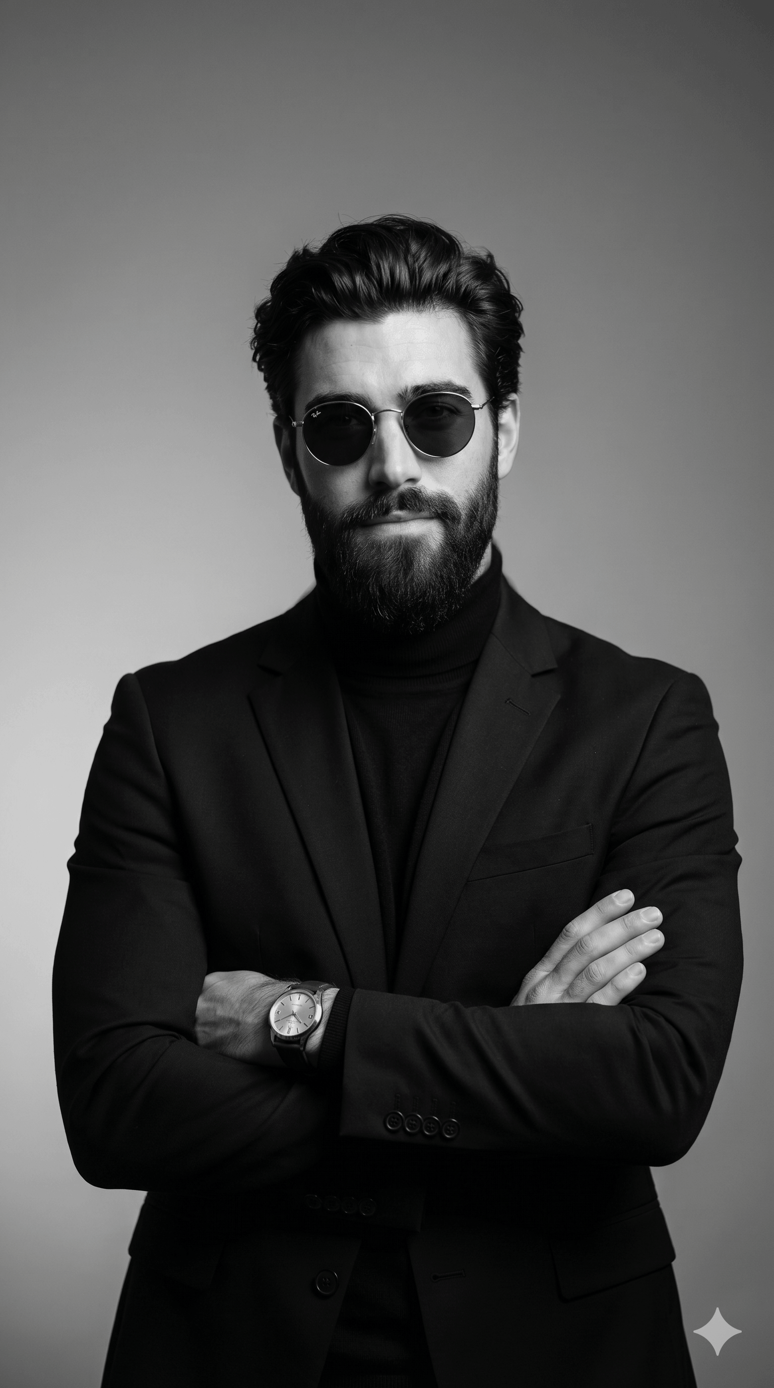 Sophisticated B&W Studio Portrait